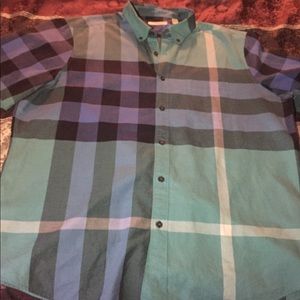 Burberry short sleeve button down shirt